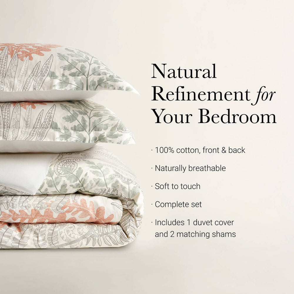 3-Piece King 100% Cotton Sateen Duvet Cover Set,Terracotta/Linen Media 4