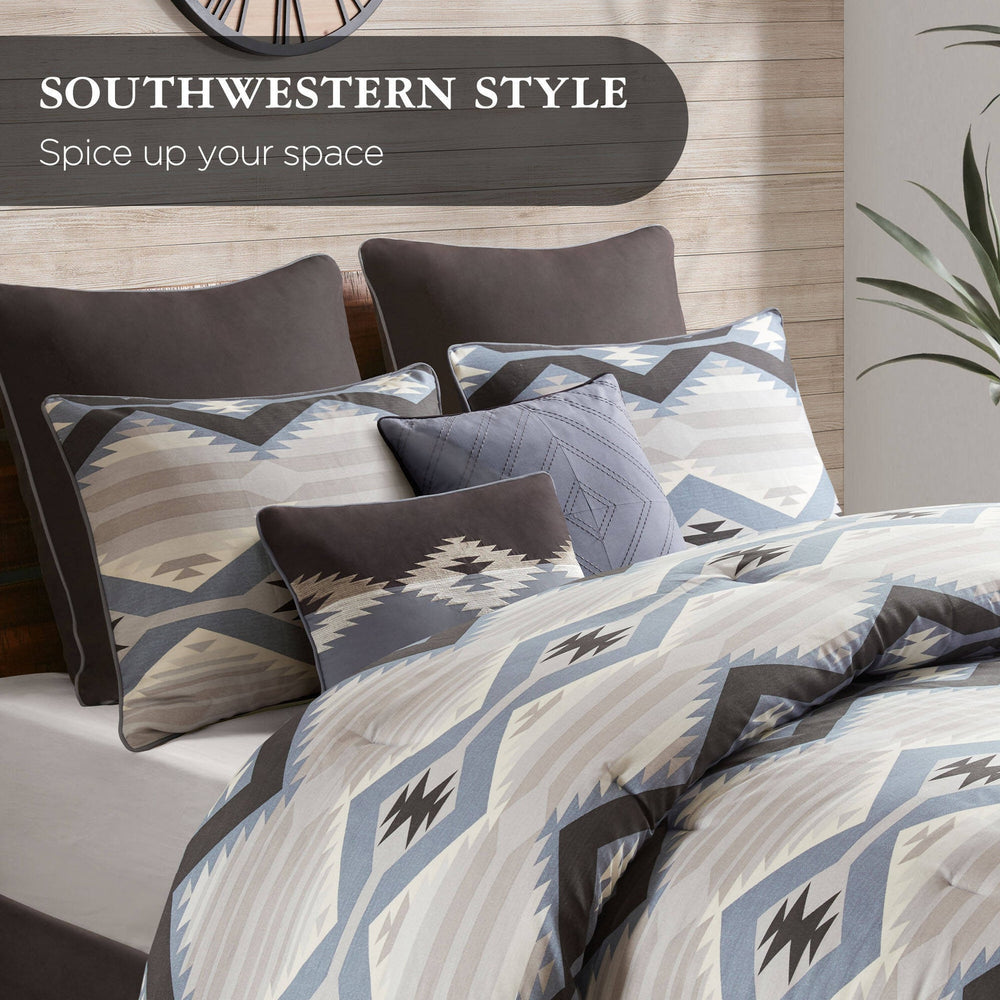 8-Piece King Comforter Set,Blue Media 4