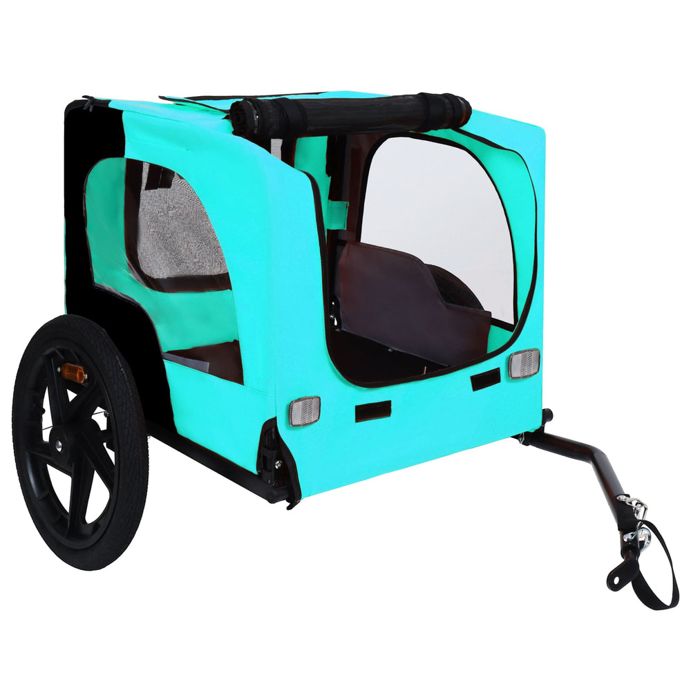 Pet Bike Trailer Dog Cart for Bicycle,Suitable for Small and Medium Pets, Easy Folding Cart Frame, Quick Release Wheel, Non-Slip Floor, Internal Leash Media 12