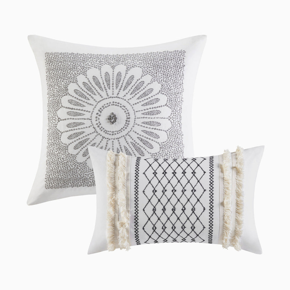 King/Cal King Cotton Printed Duvet Cover Set with Chenille Media 15
