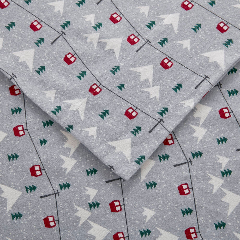 4 PCS Cal King Sheet Set Grey Ski Jump Media 13