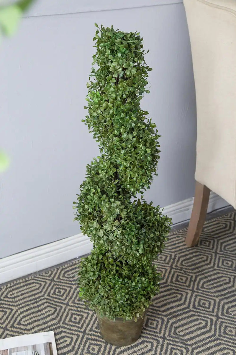 7.5x7.5x35' 3 Foot Tall Artificial Spiral Boxwood Tree