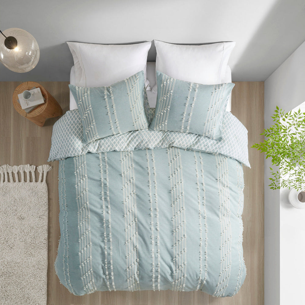 King/Cal King 3 Piece Cotton Jacquard Duvet Cover Set Media 17