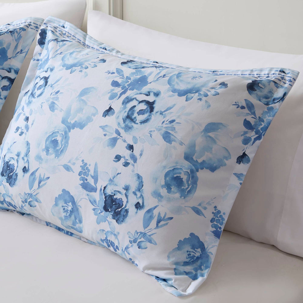Floral Striped Duvet Cover Set Full/Queen Media 10