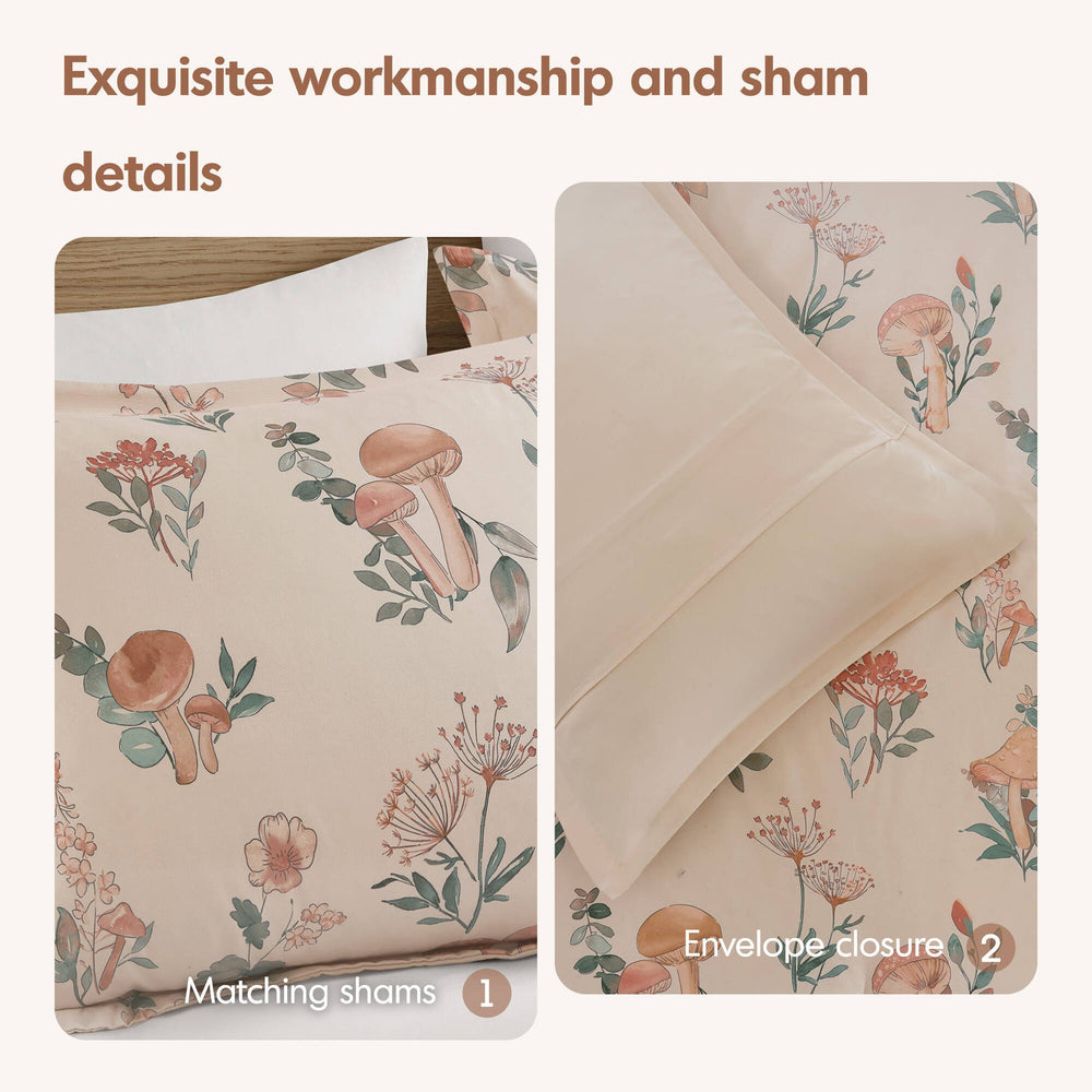3- Piece Twin/Twin XL Mushroom Garden Comforter Set Media 3