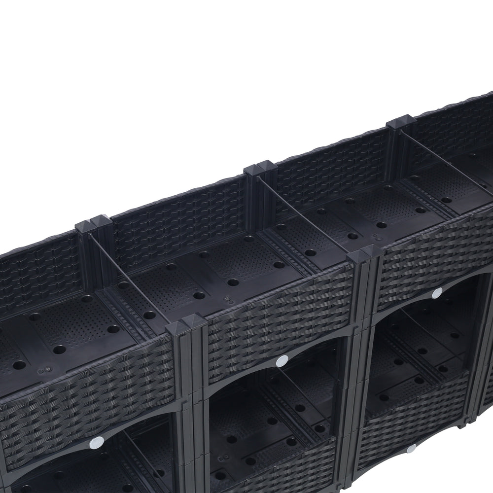 Planter Raised Beds - Elevated Planter Garden Box with Drainage Plug Raised Garden Beds for Vegetable/Flower/Herb Outdoor Standing Planter Beds Gardening Kit,Black,63'x15.7'x27.7' Media 8