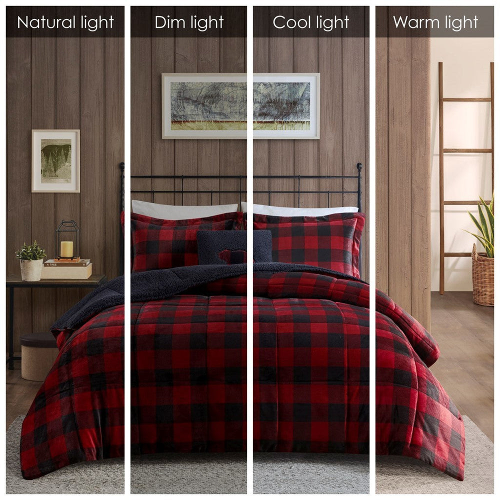 Full/Queen Plush to Sherpa Down Alternative Comforter Set Media 4