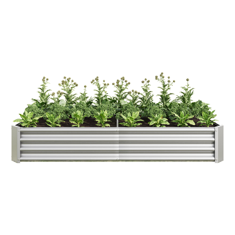 Raised Garden Bed Outdoor, 6×3×1ft , Metal Raised  Rectangle Planter Beds for Plants, Vegetables, and Flowers - Silver Media 13