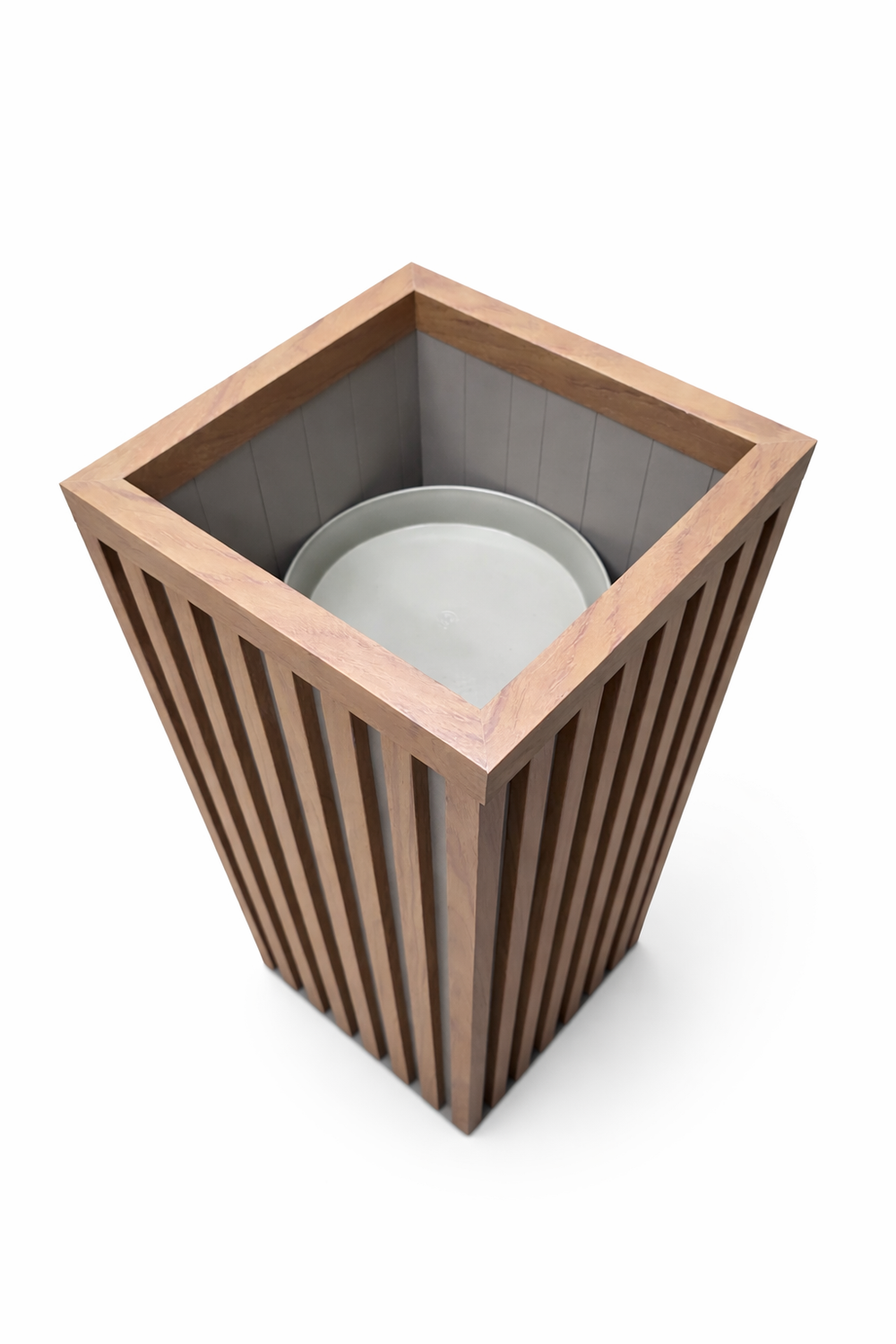 Square Grove Column Planter - Medium Brown Media 5