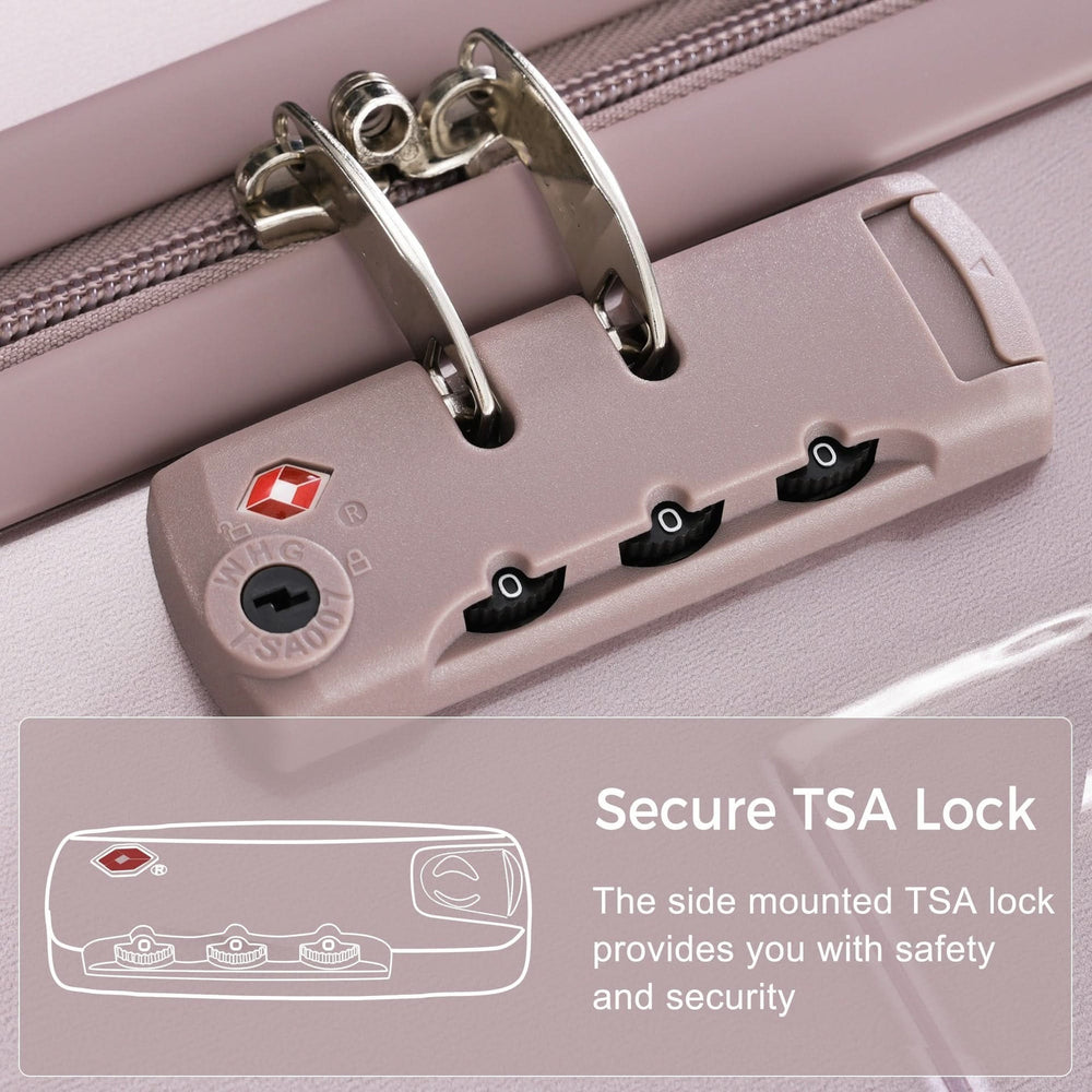 Luggage Set ABS Hardside Lightweight Golden 20 24 28 Inches Spinner Wheels TSA Lock Media 2