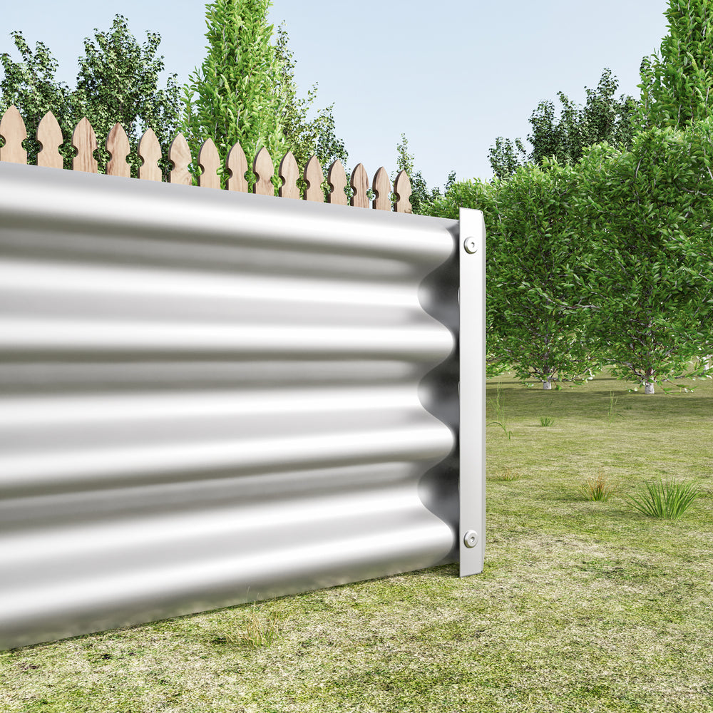 2PCS Silver 6×3×1ft Metal Raised Rectangle Garden Planter Beds Media 14