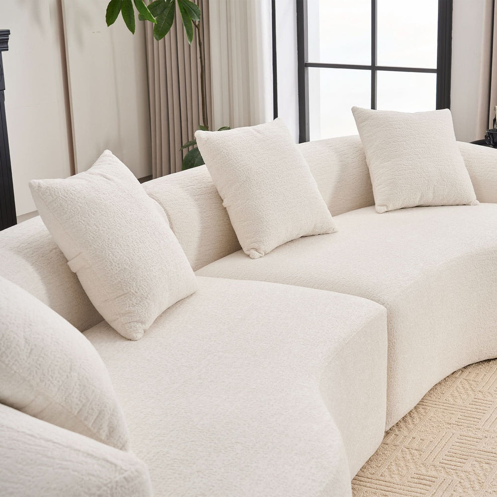 Foam & Spring Sofa Sectional White Living Room Design Furniture Collection Media 9