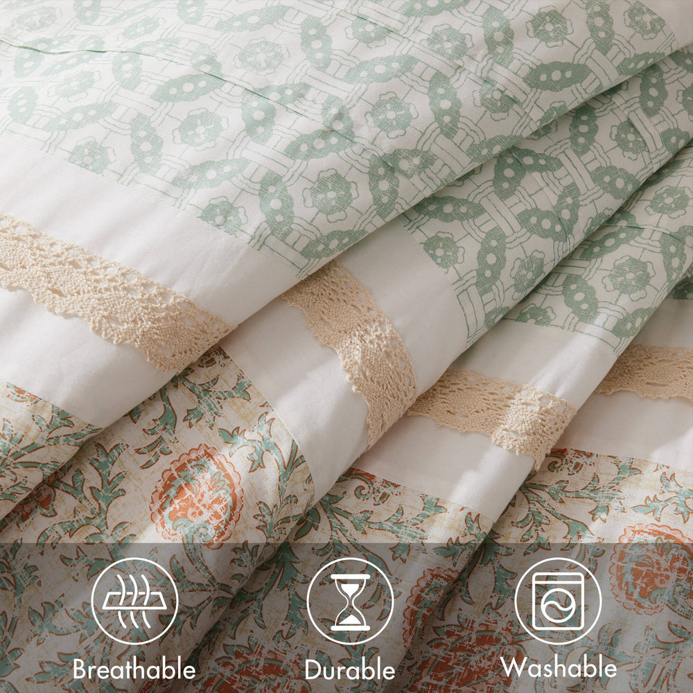9 Piece Cotton Percale Comforter Set Coral Cal King Media 3
