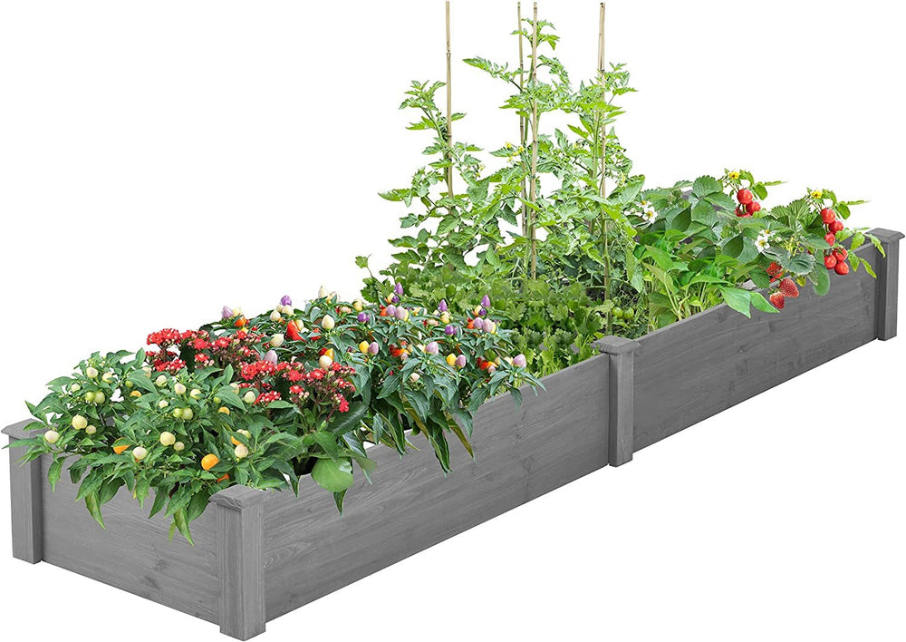 Over Ground Raised Garden Bed 96x28x10'', Large Long Planter Box for Outdoor, Tool-Free Assembly Media 16