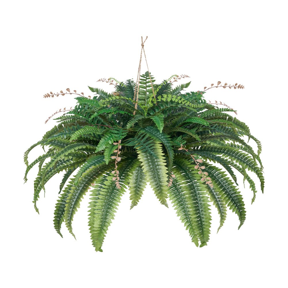 Artificial Ferns, Natural Spread Diameter 37-41 Inch, Large Hanging Fake Boston Ferns, Sunlight Resistant Fake Plant Wall Decor with 80 Branches and Flowerpot, Faux Fern for Home Office Outdoor Media 6