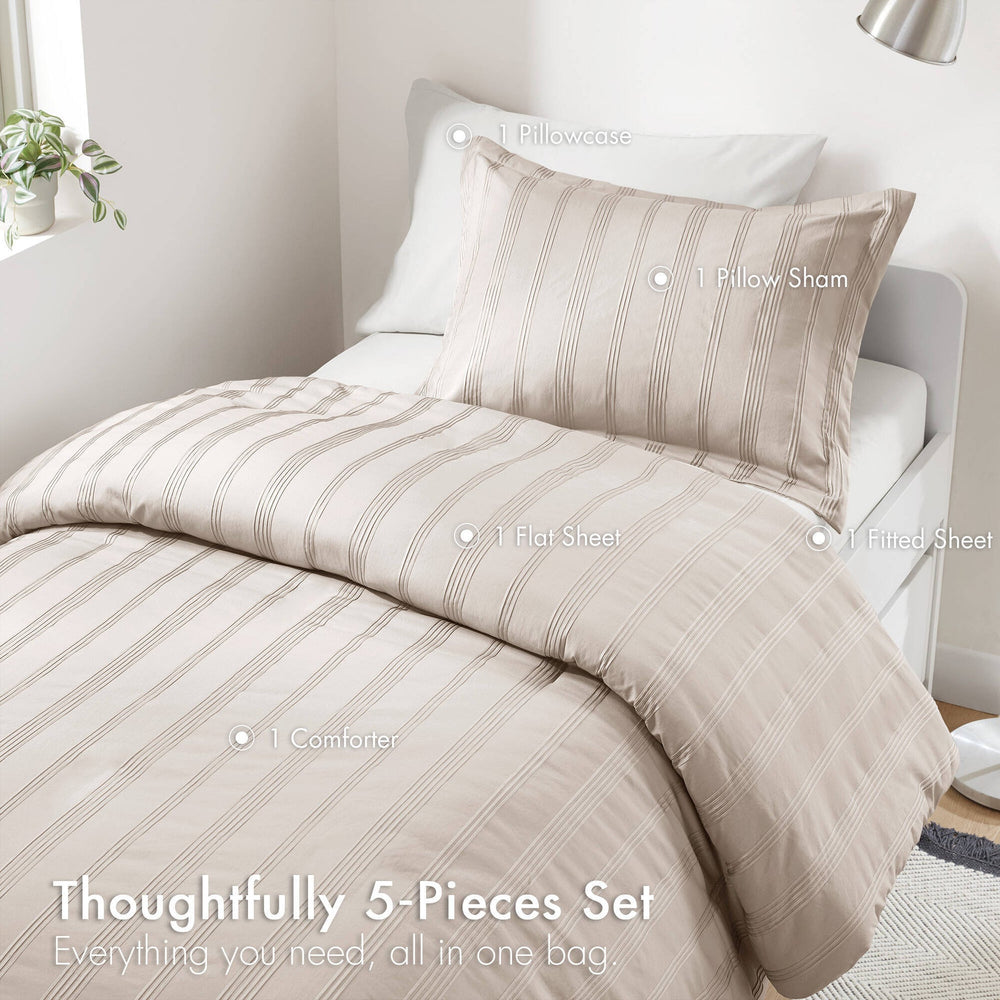 2-Piece Twin/Twin XL Woven Striped Duvet Set Media 6