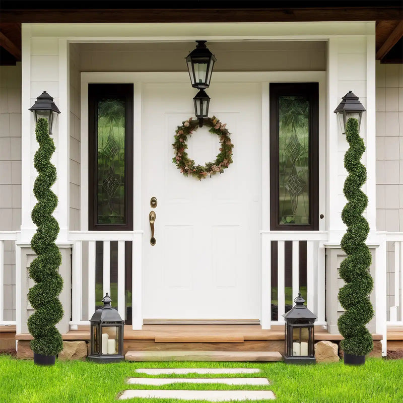 Topiary Bonsai Artificial Spiral Tree Plant Outdoor UV Resistant Plastic Boxwood 210cm Green