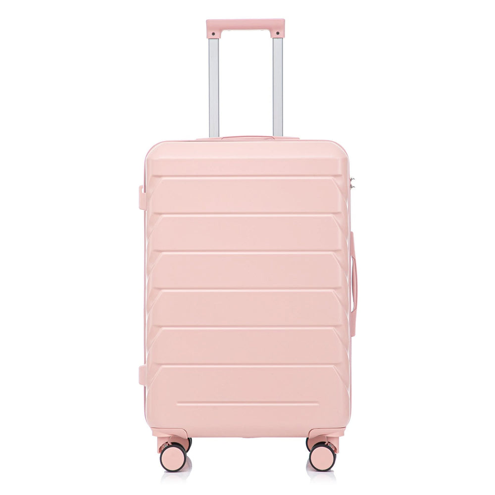 ABS Spinner Luggage 3 Piece Set Pink Matching Color & Combination Lock For Travel Use Media 25
