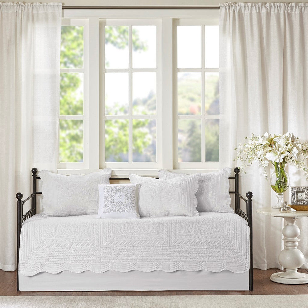 6 Piece Reversible Scalloped Edge Daybed Cover Set White Daybed Media 7