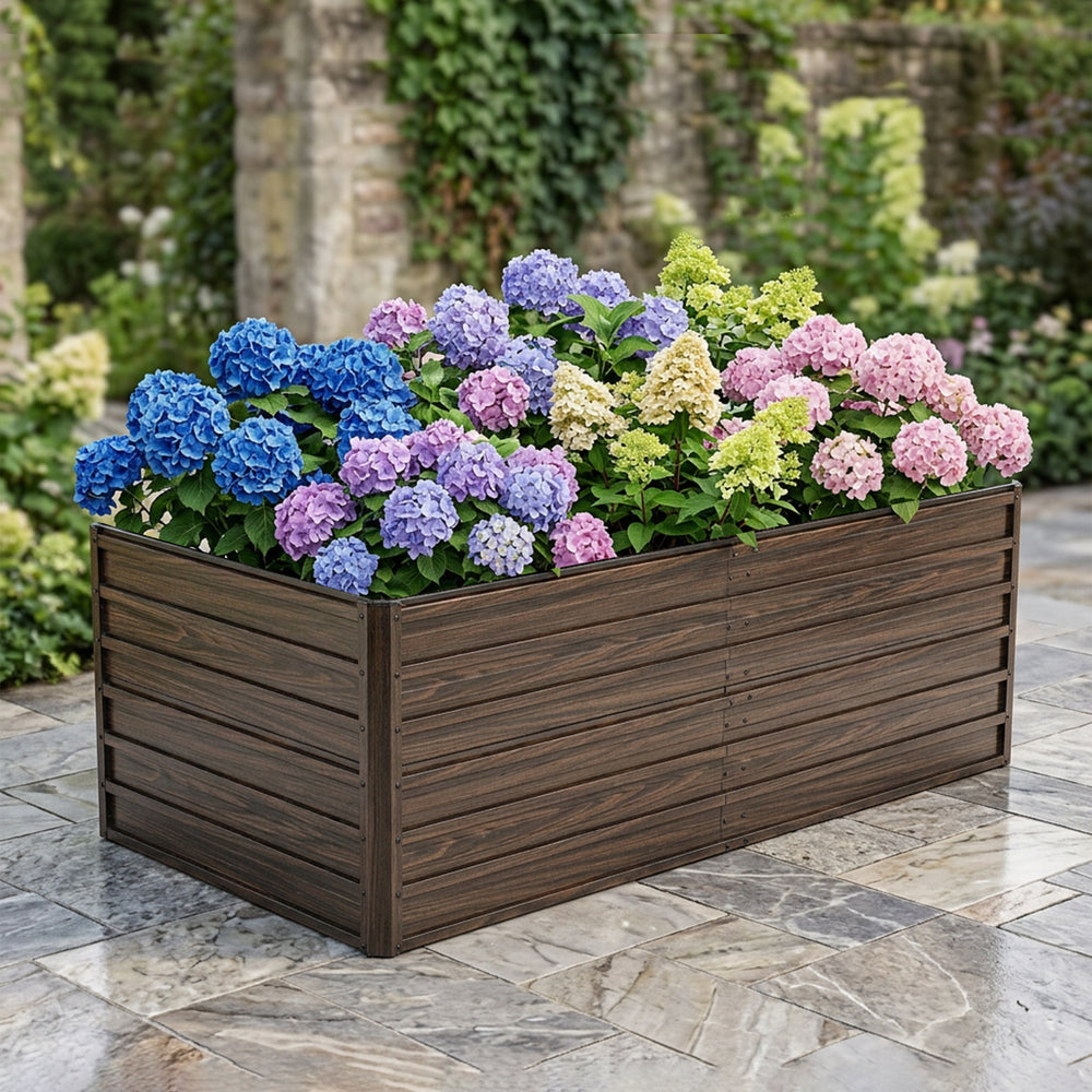 74.6'x35.4'x25' Raised Garden Bed Kit, Metal Elevated Planter Box, Open Drainage Base, 4 Reinforcing Rods, Rustproof Steel with Safety Edging – Easy Assembly for Vegetables, Flowers, Herbs Media 1