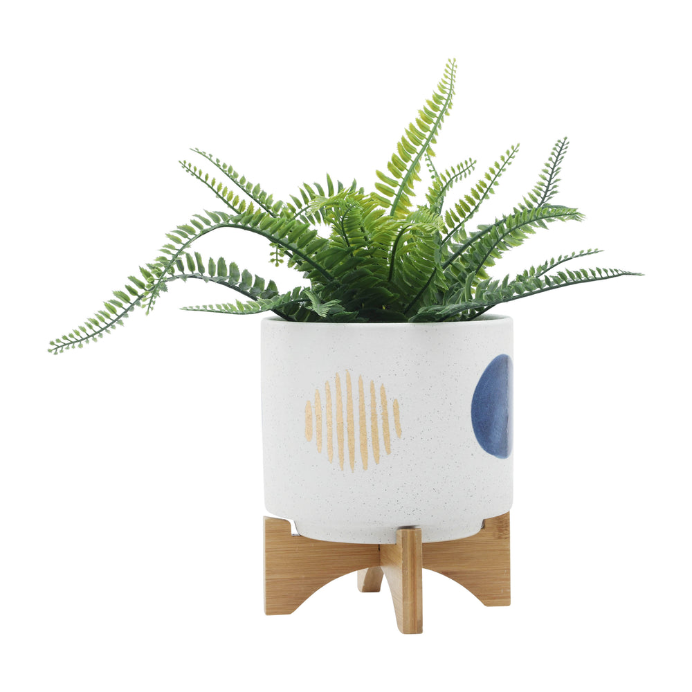 S/2 5/8' FUNKY PLANTER W/ STAND, WHITE Media 3