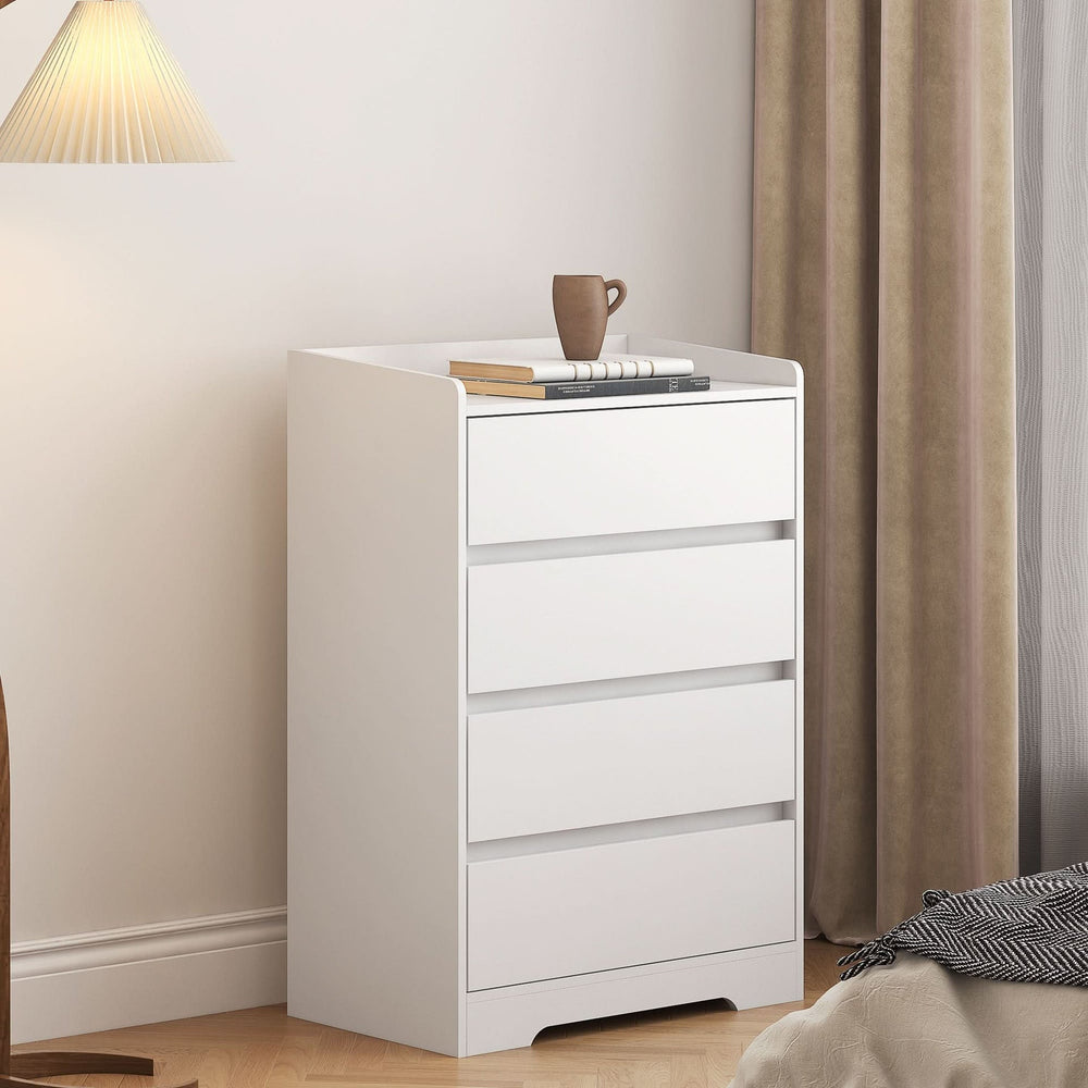 Bedroom Dresser Waterproof Minimalist White Cabinet Storage Organizer Media 4