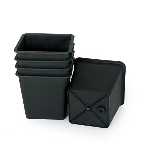 6.3' Square Nursery Plant Pot - Garden Plastic Pots with Drainage (5-Pack) Media 3