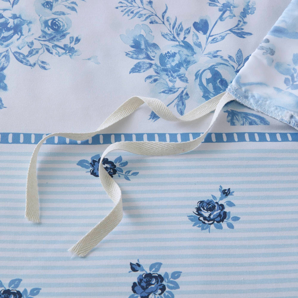 Floral Striped Duvet Cover Set Full/Queen Media 14