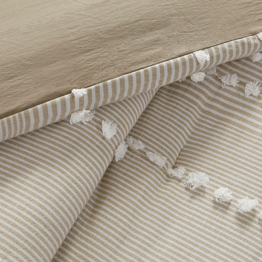 King 3 Piece Cotton Yarn Dyed Comforter Set Media 5