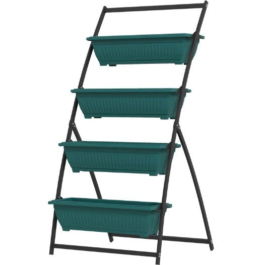 Plant Stand Grow Container,4-Tier Vertical Raised Garden Planter with 4 Boxes,for Vegetable & Flowers Media 2