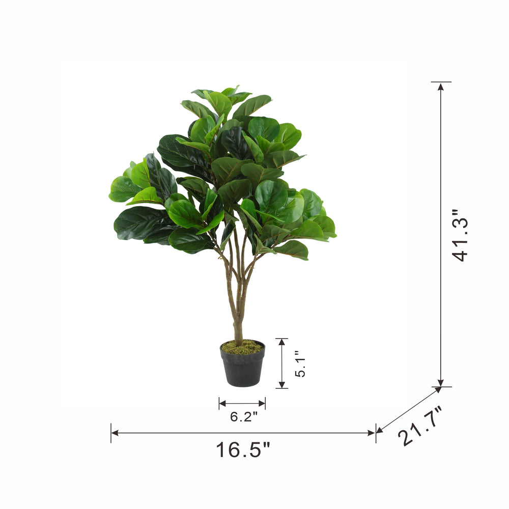 16.5x21x41.5'H Fiddle Fig Leaf Tree, 80 Leaves Media 9