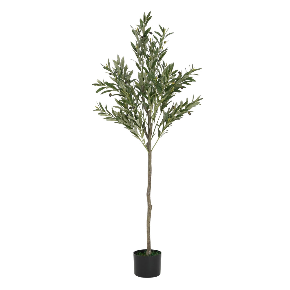 66' Artificial Olive Tree with Black Plastic Pot Media 3
