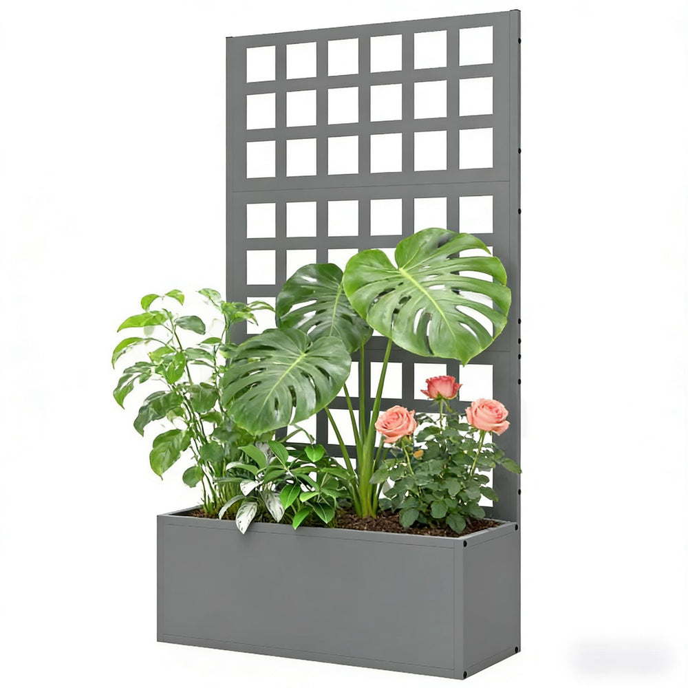 Trellis Planter Box,Raised Garden Bed,Vegetable Box Media 6