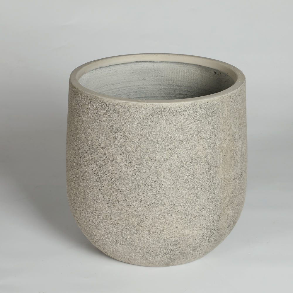 Round Concrete Planter Set of 2, Large Outdoor Indoor Handmade Rustic Decorative Planter Pots Containers with Drainage Holes for Home Garden Patio, 13' x 13' & 17' x 17' (antique grey) Media 10