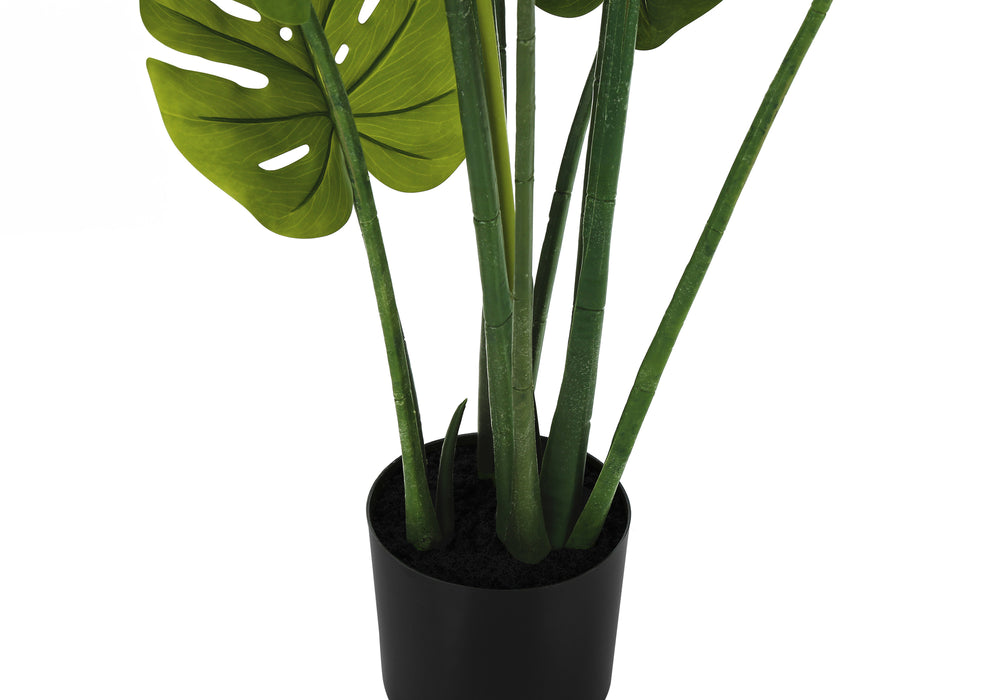 Artificial Plant, 45' Tall, Monstera Tree, Indoor, Faux, Fake, Floor, Greenery, Potted, Real Touch, Decorative, Green Leaves, Black Pot Media 3