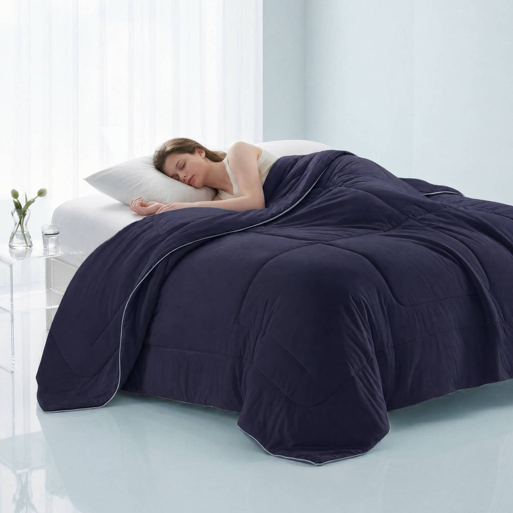 1 Piece Twin Down Alternative Comforter,Navy Media 11