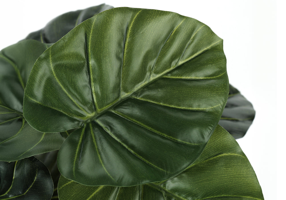 Artificial Plant, 24' Tall, Alocasia, Indoor, Faux, Fake, Table, Greenery, Potted, Real Touch, Decorative, Green Leaves, Black Pot Media 4