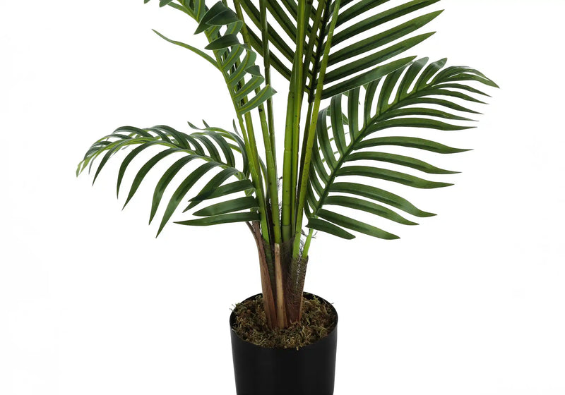 Artificial Plant, 57' Tall, Palm Tree, Indoor, Faux, Fake, Floor, Greenery, Potted, Real Touch, Decorative, Green Leaves, Black Pot