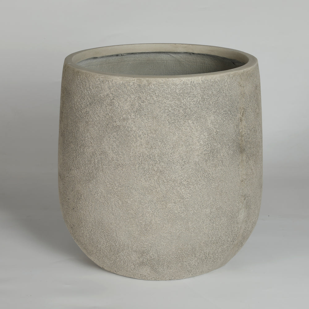 Round Concrete Planter Set of 2, Large Outdoor Indoor Handmade Rustic Decorative Planter Pots Containers with Drainage Holes for Home Garden Patio, 13' x 13' & 17' x 17' (antique grey) Media 15