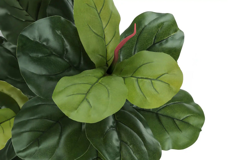 Artificial Plant, 47' Tall, Fiddle Tree, Indoor, Faux, Fake, Floor, Greenery, Potted, Real Touch, Decorative, Green Leaves, Black Pot