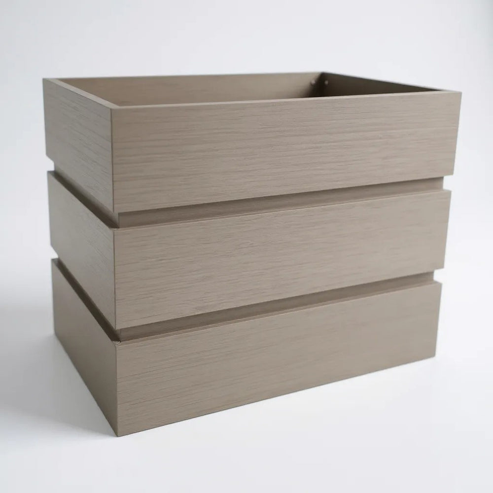 Rectanglar Terrace Planter Tall - Grey Brown Media 1