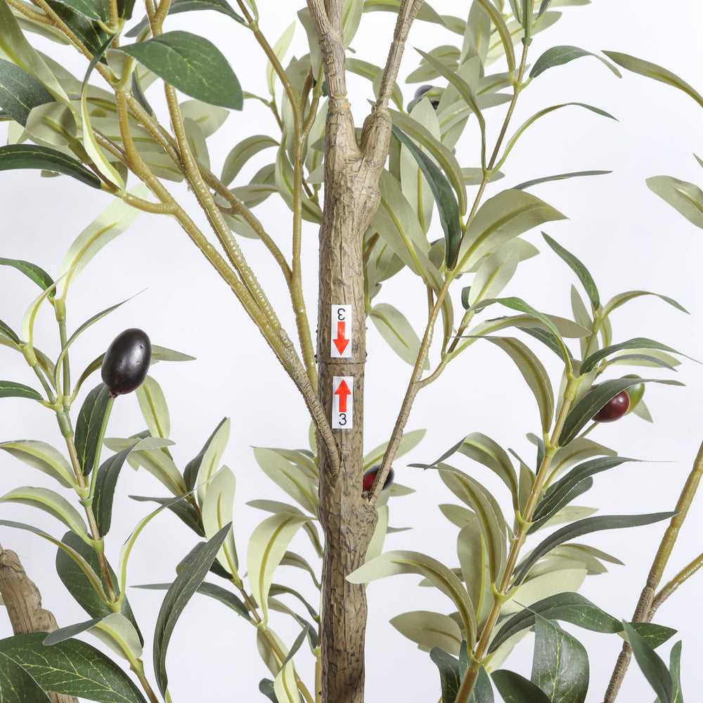 5' Artificial  Olive Tree in Black Plastic Pot, 1pc/set Media 11