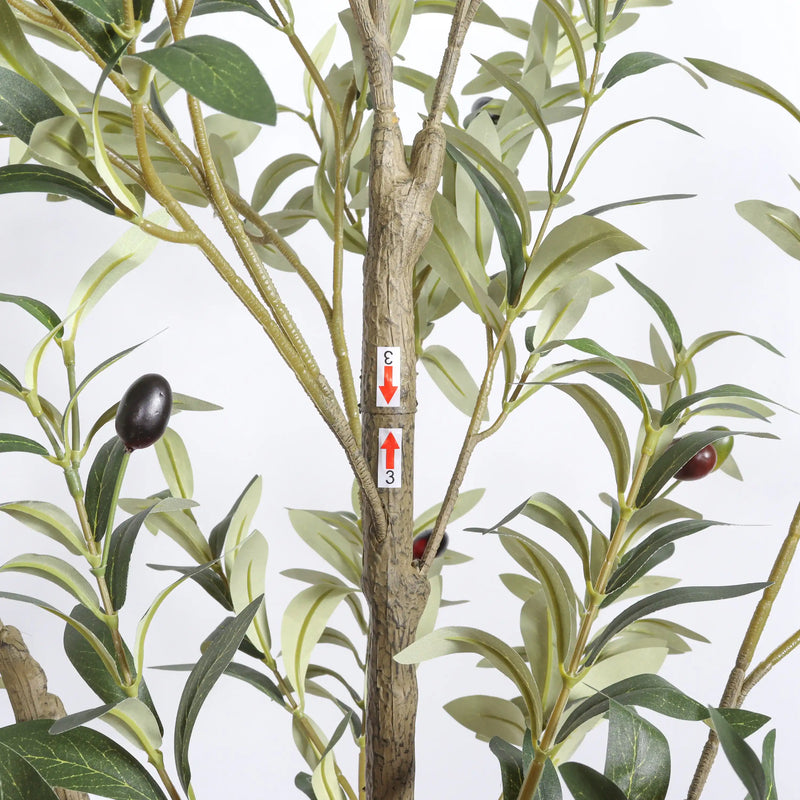 5' Artificial  Olive Tree in Black Plastic Pot, 1pc/set