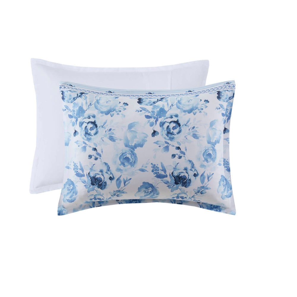 Floral Striped Duvet Cover Set Full/Queen Media 9