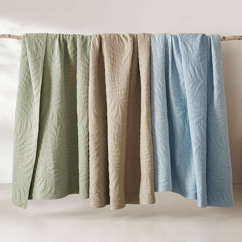 King 3 Piece Cotton Quilt Set Linen Media 20