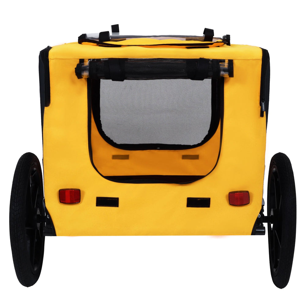 Pet Bike Trailer Dog Cart for Bicycle, Suitable for Small and Medium Pets, Easy Folding Cart Frame, Quick Release Wheel, Non-Slip Floor, Internal Leash Media 10