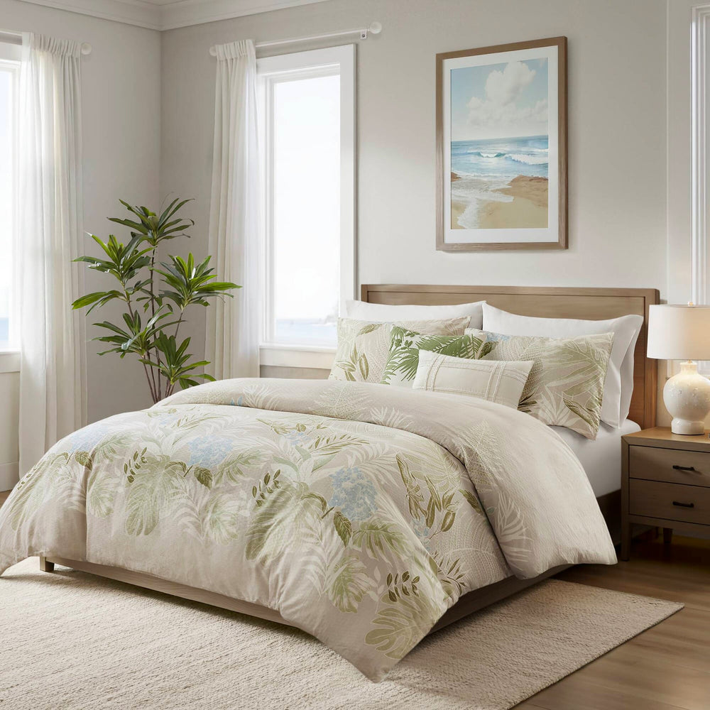 5-Piece Full/Queen Cotton Duvet Cover Set with Throw Pillow Media 15