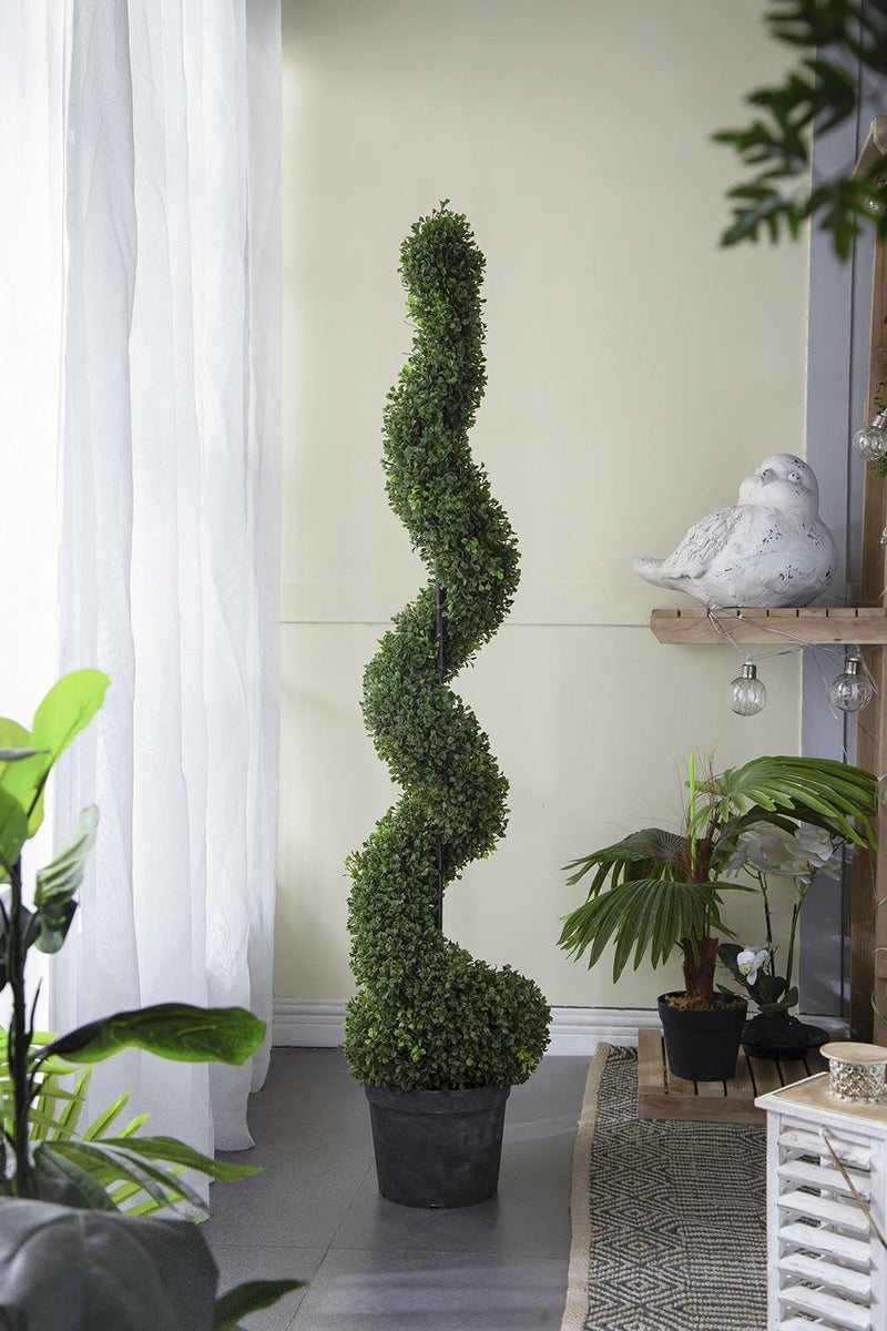 10.5x10.50x60' 5 Foot Tall Artificial Spiral Boxwood Topiary