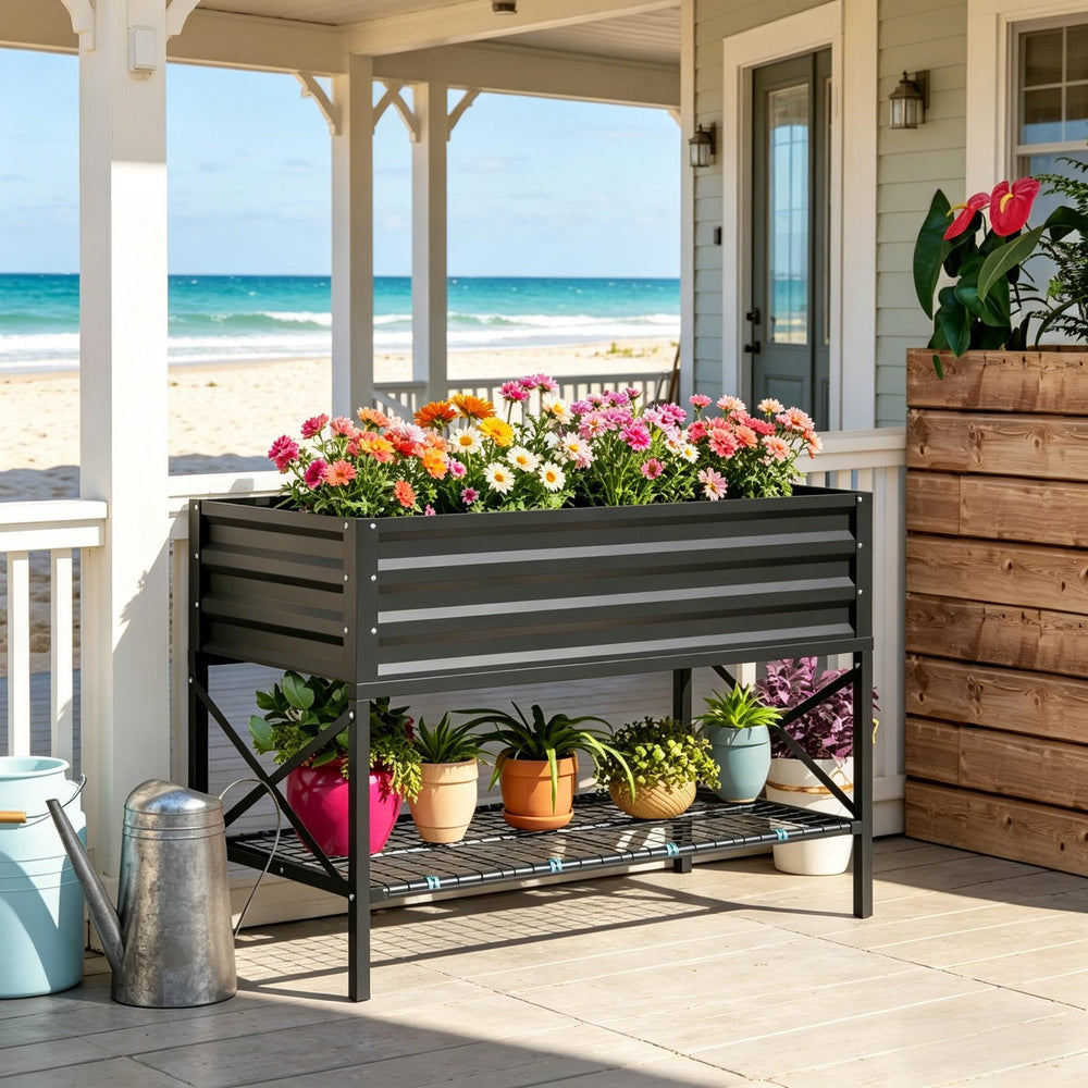 Patio Planter Box,Garden Bed,Outdoor Planter Box,Spacious Gardening Bed Media 1