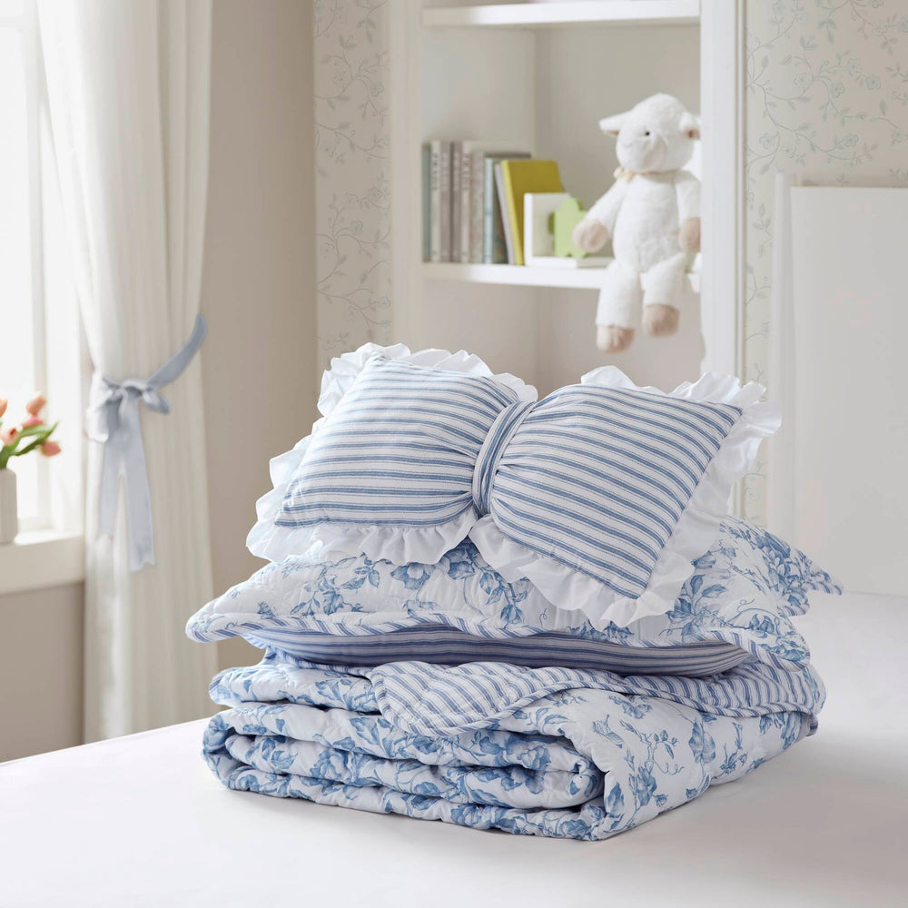 3 Pieces Twin/Twin XL Quilt Set with Decorative Pillow,Blue Media 13